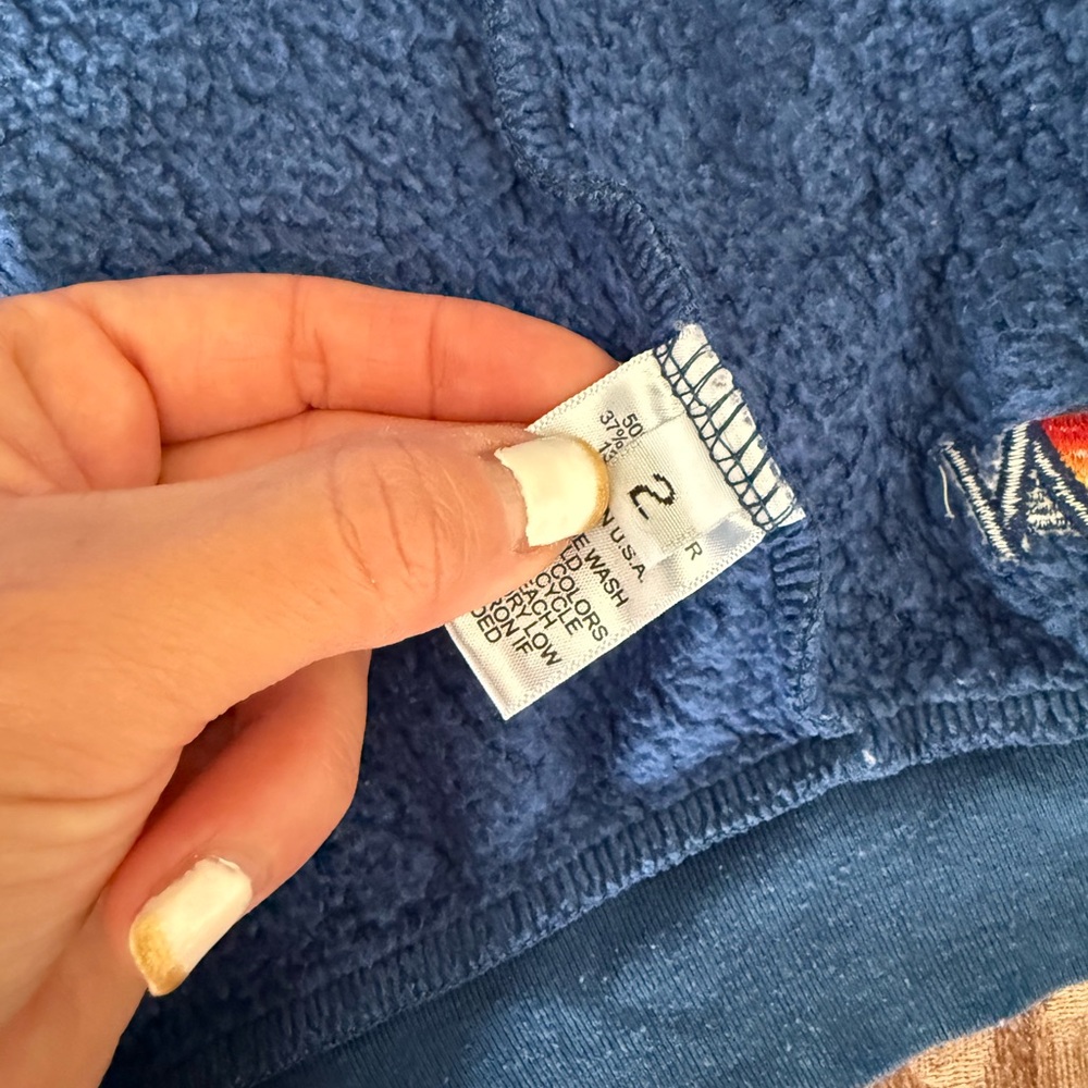 Aviator Nation Kids Blue Joggers with Smiley Face and Stripped Blue Hoodie Set - Picture 4 of 16